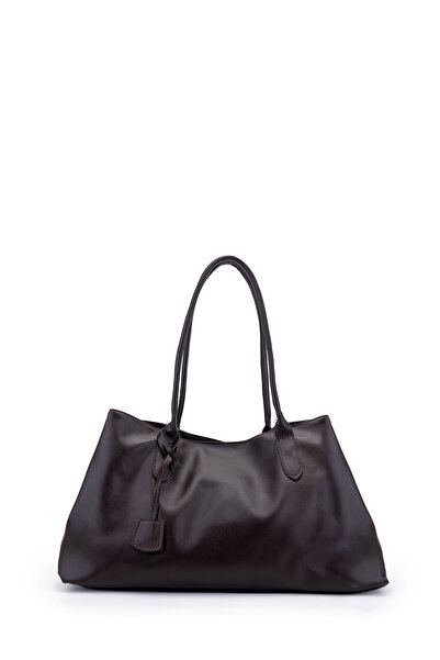 minebag Faux Leather Magnet Closure Women's Handbag Diaz Brown
