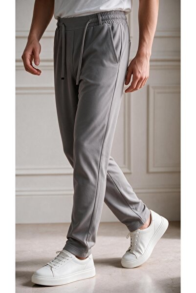 STRAVON Men's Light Smoked Elastic Waist Lace-Up Straight-Leg Jogger Relaxed ...