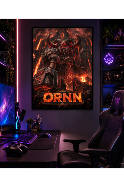 Miutic Print Studio Tablou Gaming League of Legends – Ornn, Zeul Forjei Vulca...