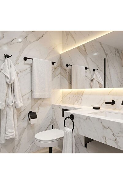 Milano Classic Bathroom Accs 1600-6 Pieces Gift Set Matt Black