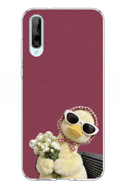 TechTree Huawei P Smart S Uyumlu Çiçekli Ördek Baskılı Silikon Kılıf