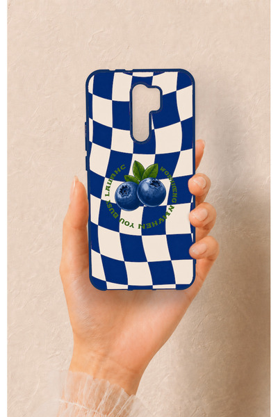 Vip Case Redmi 9 Uyumlu Yaban Mersini Desenli Silikon Kılıf