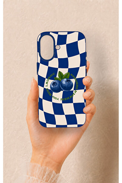 Vip Case iPhone 16 Uyumlu Yaban Mersini Desenli Silikon Kılıf