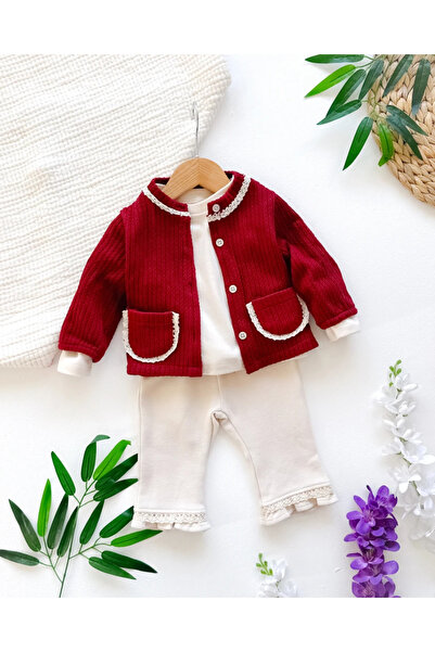 hümabebe Knitwear Knitted Cardigan with Leg Detailing, Seasonal 3-Piece Premi...