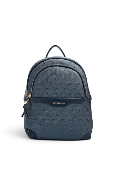 Silver Polo Navy Blue - Navy Blue Logo Women's Backpack Sp1265
