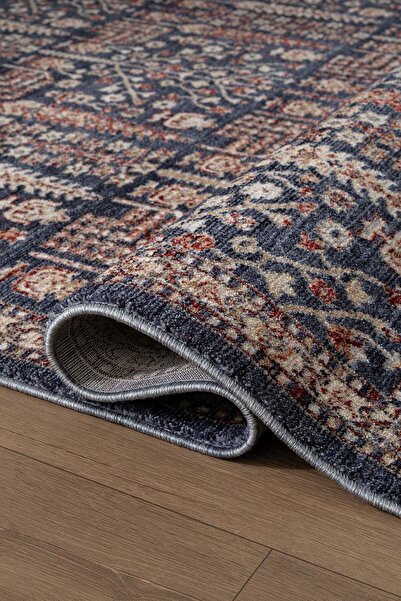 Karmen Halı Focus FO005M Lacivert Renkli Vintage Modern Salon Koridor Yatak ve Oturma Odası Halısı