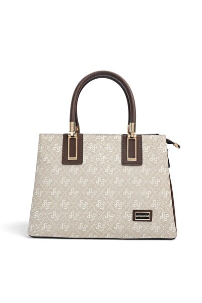 Silver Polo Stone - Brown Monogram Women's Handbag Sp1000