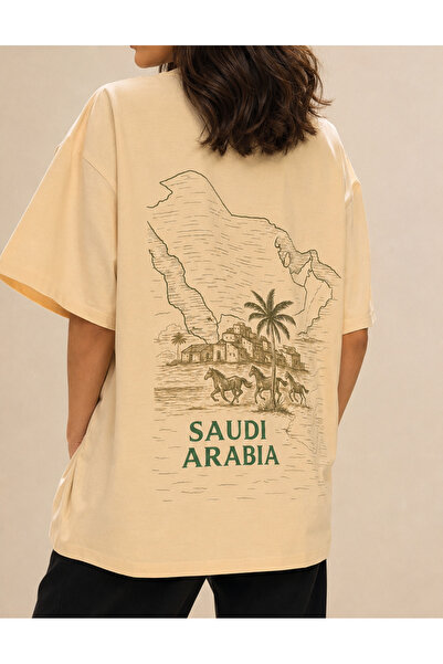 Pressia تيشيرت اوفر سايز السعودية لون كريمي