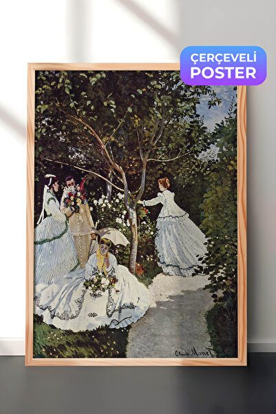 Zestia Pictură murală Claude Monet înrămată în lemn, Femei în grădină, Nr.: 2...