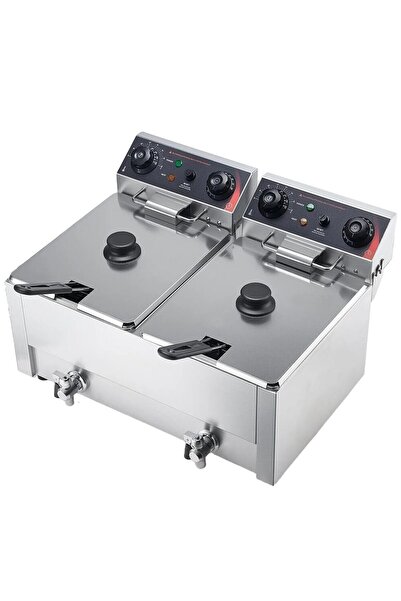 OMS Friteuza profesionala Inox, 5000 W, Capacitate 14 l, control temperatura,...