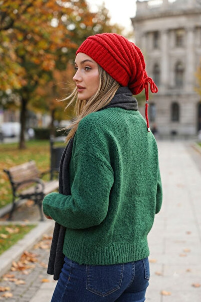 Ritagarcia Căciulă de damă, lejeră, din tricot, cu șnur la spate - Căciulă de...