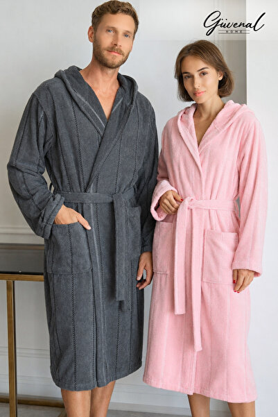 Güvenal Savanna |   Set of 2 Cotton Unisex Velvet Hooded Bathrobes |   Ultra ...