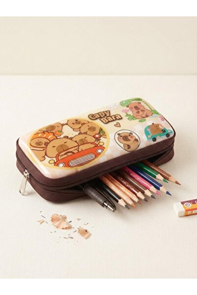 tüftürük Capybara Double Compartment Large Volume Pencil Case