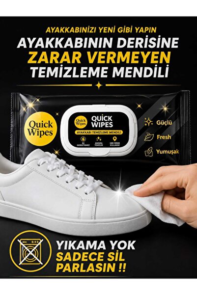 QlUiK Wipes Ayakkabı Temizleyen Sihirbaz Islak Mendil
