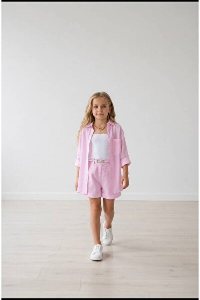 2bebek1butik Girl's 4-Piece Linen Style Set