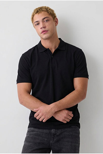 COMBİNE MİCHAİL Men's School & Casual Flare Black T-Shirt