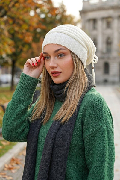 Ritagarcia Women's Drawstring Backless Loose Knitwear Beanie - Flowy Winter B...