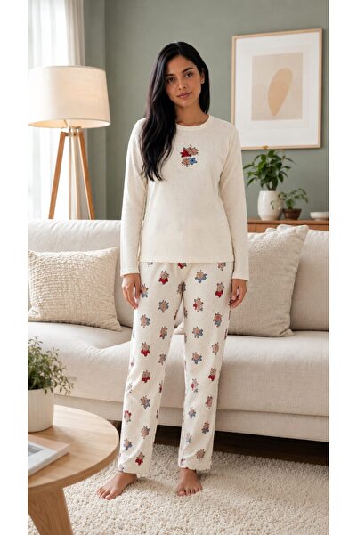 Pemilo Women's 8811-5 Berlin Long Sleeve Zero Collar Pajama Set