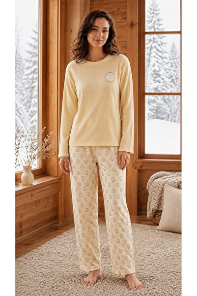 Pemilo Women's 8811-8 Berlin Long Sleeve Zero Collar Pajama Set