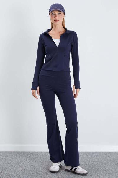 Fulla Moda High Waist Stretchy Fabric Flare Leggings