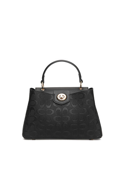 Generic Brand Women’s Leather Handbag – Elegant Patterned Top Handle Bag with...