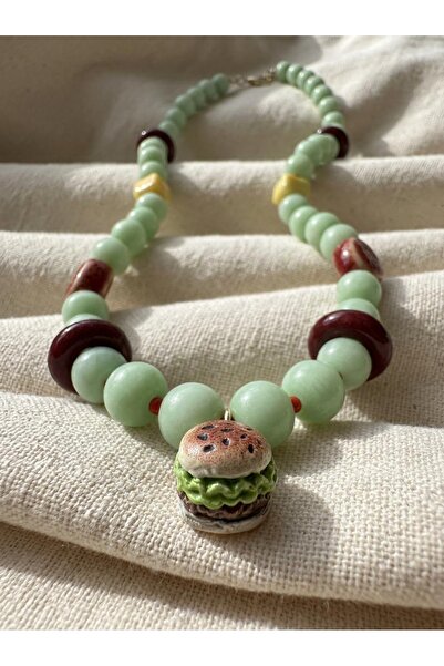 ILSA Hamburger Charm Cat's Eye Necklace