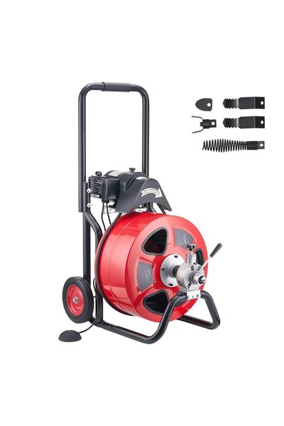 OMS Sarpe electric pentru desfundat tevi, 4 x capete taiere, Lungime 30 m, Di...