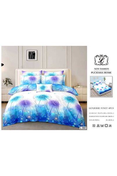 RMR textile Lenjerie de pat finet 4 piese in diverse modele si culori cu husa...