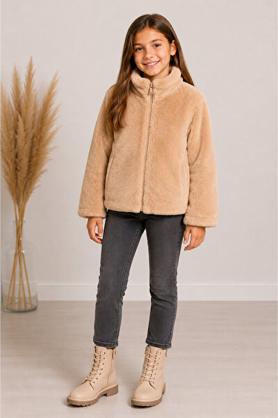 MAYORAL Fur Coat for Ages 10-16 - Camel