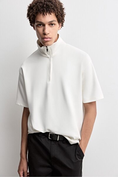 LEFTIES Fermuarlı interlock polo