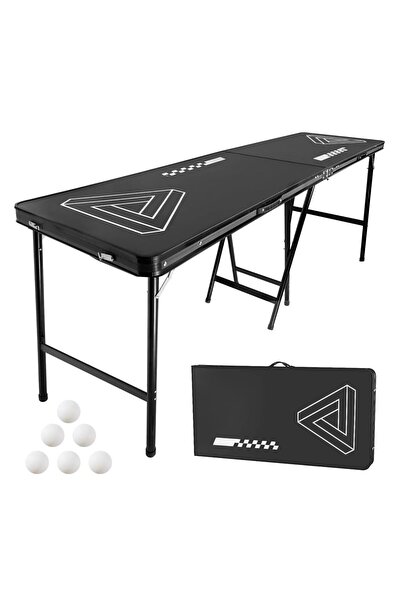 Vivatechnix Joc de societate pliabil/portabil masa Beer Pong, Lungime 2.4 m, ...