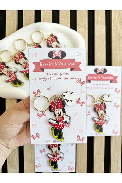 macra world Minnie Mouse Kırmızı Temalı Bebek / Çocuk / Doğum Günü Hediye Ana...