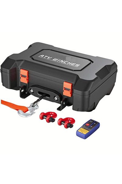 OMS Troliu electric portabil, alimentare 12 V CC, franghie sintetica, Telecom...