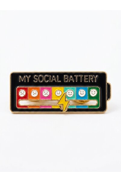 Generic Brand Brosa Metalica Interactiva Social Battery, Indicator Stare de S...