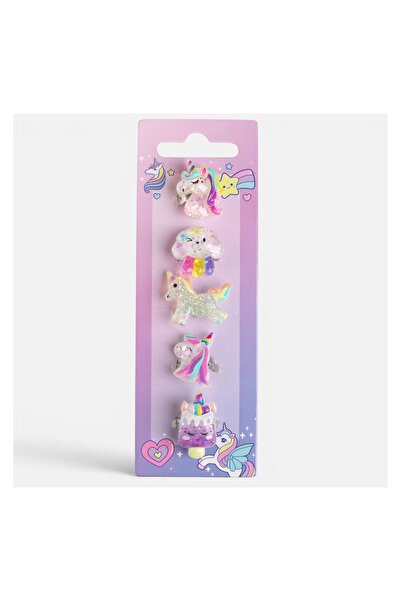 OEM Set inele copii, model glitter, sclipici, argintiu, 5 bucăți – accesoriu ...
