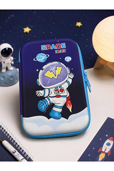 BABUN Boy's Pencil Case Large Size Zippered Pencil Case 3D Astronaut and Ufo ...