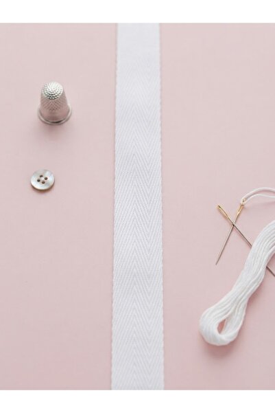 satab French Cotton Herringbone Ribbon / Strip 20mm - 20Meters