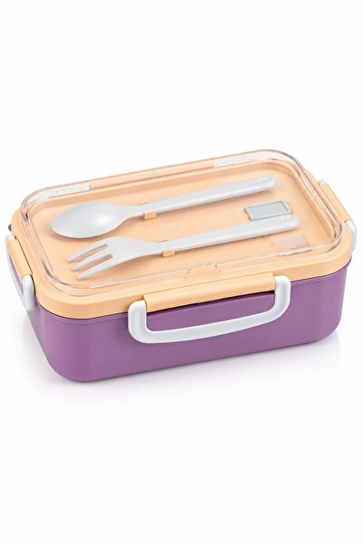 Hevia Home Aura Lunch Box Steel Food Container with Fork and Spoon 500 ml Hea...