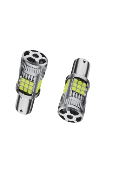 Tucrim Set de becuri LED auto, 2 becuri LED P 21 W BA 15 S 1156 – 30 W, 2800 LM, 6000 K Alb Rece, Ventilator Integrat