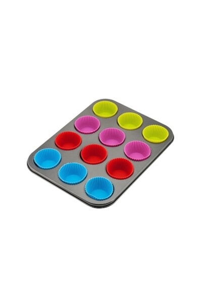 OEM Forme pentru brioșe, Kinghoff, 12 bucăți, colorate, durabile, multicolore