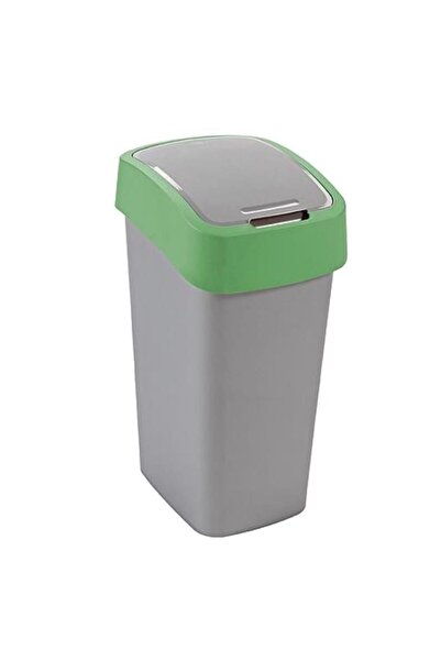 CURVER Cos de gunoi FLIP BIN 50L, capac batant, 29.4 x 65.3 x 37.6 cm, gri/verde