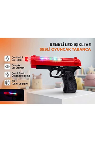 Numaca Pilli Oyuncak Tabanca Sesli Işıklı Titreşimli Ses Efektli Oyuncak