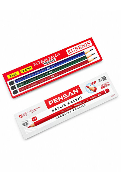 Pensan 12’ Lİ KURŞUN KALEM - 12‘ Lİ KIRMIZI KALEM
