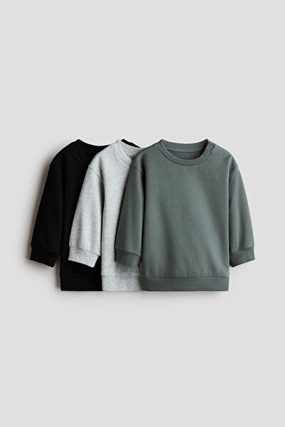 H&M 3’lü Pamuklu Sweatshirt