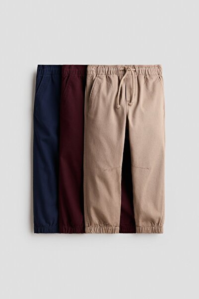 H&M 3'lü Pamuklu Gabardin Jogger Pantolon