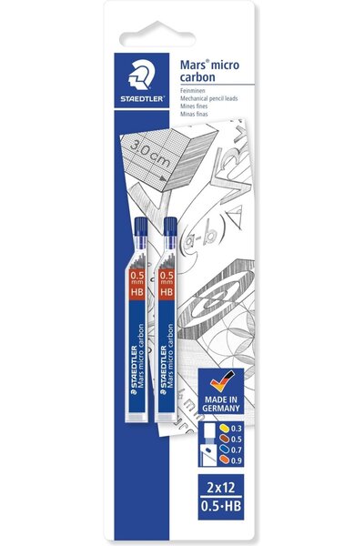 Staedtler Μύτες για Μηχανικό Μολύβι 0.5 (2505HBBK2D03)