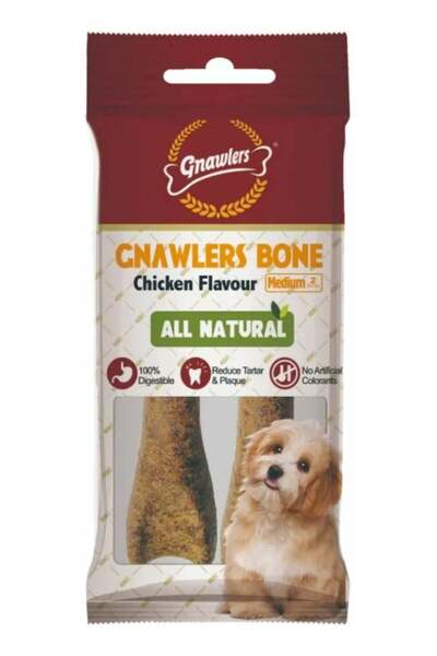 Gnawlers Bone Chew Treat Rawhide-Free Dental Chew Chicken Flavor For Dogs 4.5...
