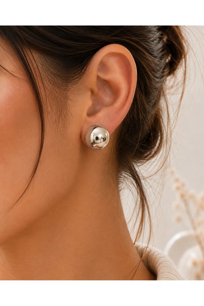 Archhazel Jewelery Steel Button Earring