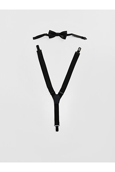 LC Waikiki Peak New Season Black Boys' Pants, Suspenders and Bow Tie