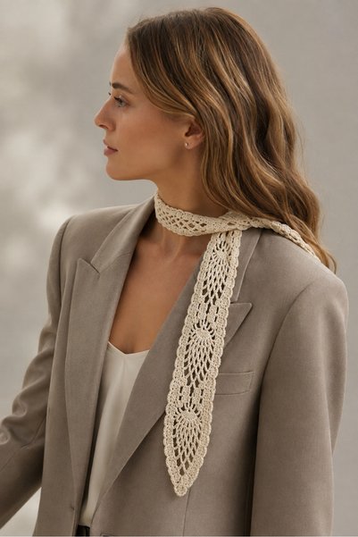CSR AKSESUAR Women's Hand-Knitted Bohemian Belt and Neck Scarf – Multi-Purpose Tie-Down Accessory 142 cm